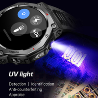 Nouvelle montre connectée KT85 2026 avec lampe de poche, étanche 5ATM, suivi de santé, tracker d'activité sportive en extérieur pour hommes