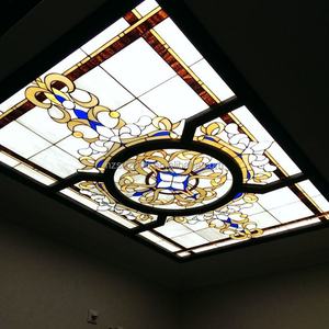 Panneau de plafond en verre Tiffany teinté, style fenêtre de toit, pour salle à manger et couloir, double, fourni par l'usine - Product Image 1