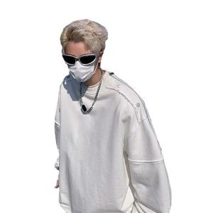 Sweat-shirt pour homme en laine de style japonais transfrontalier, à blocs de couleur, simple, tendance, ample, texturé, haut de gamme, printemps automne - Product Image 5