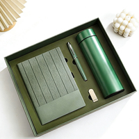 Sets de Regalo de Cuadernos de Cuero Corporativos al por Mayor con Botella, Cuaderno de Lujo Personalizable A5, Caja de Regalo con Bolígrafo y USB
