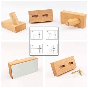 Custom Solid Walnut & Beech Wood Wall Hooks, Personalized Engraved Name <b>Coat</b> <b>Pegs</b>, Wooden Entryway Organizer - Product Image 5