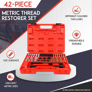 Set pengejar ulir Universal 42 buah, Kit perbaikan ulir ulang dengan UNF UNC dan ukuran metrik alat kendaraan - Product Image 2