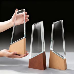 Nuovissimo trofeo bianco in legno con incisione in cristallo premio sublimazione <span class=keywords><strong>per</strong></span> cerimonia sport Meeting regali di benvenuto - Product Image 2