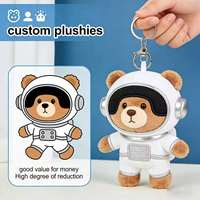Porte-clés en peluche personnalisé, adorable porte-clés en peluche en tenue d'astronaute, porte-clés en peluche doux pour enfants et cadeaux personnalisés