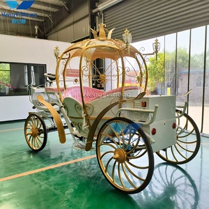 Carrinho de cavalo móvel graciosamente princesa carruagem de cavalo elétrica Cinderela carruagem de abóbora de casamento - Product Image 6
