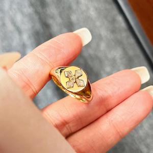 Xinfly Solid 18K Gold Lab Grown Diamond Band <b>Rings</b> Set Dainty Cross Twist V Shape Solitaire AU750 Daily Gift Factory Price - Product Image 4