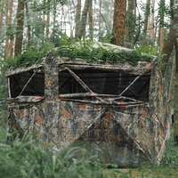 Tente de camping camouflage d'extérieur à cinq points, vision panoramique à 270 degrés, pour observation des oiseaux et chasse, pliable, imperméable, tissu CPAI-84