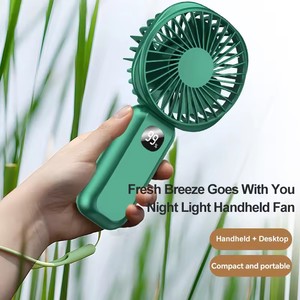 2in1 mới cầm tay Fan + Ánh sáng mini xách tay có thể sạc lại kỹ thuật số ánh sáng ban đêm ngân hàng điện cầm tay quạt nhỏ cầm tay mát OEM - Product Image 1