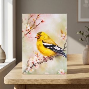 การ์ดป๊อปอัพ 3 มิติ งานแฮนด์เมด ดีไซน์นกโกลด์ฟินช์ สไตล์อเมริกัน สำหรับคนรักธรรมชาติในฤดูใบไม้ผลิ งานศิลปะสุดฮิต - Product Image 6