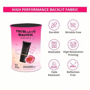 Portable Exhibition Counter Exhibition Booth <b>Foldable</b> <b>Table</b> Tension Fabric Square Trade Show Pop up <b>Table</b> With LED Light - Product Image 3