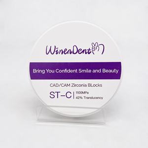 Fabriksprijs 98 95 AG 42% <span class=keywords><strong>Super</strong></span> Translucentie 1100 Mpa Hoge Sterkte Voorgevormd 10mm Formaat ST-C Zirkonium Zirkoniumoxide Keramische Blok - Product Image 1