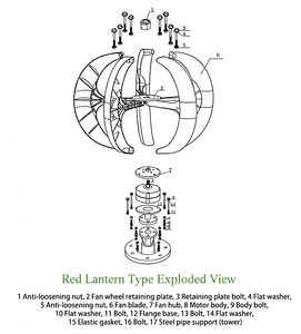 400W 12V/24V Vertical Wind <b>Generator</b>, Red Lantern Type 5-Blade Wind <b>Power</b> Kit R-1000 400W <b>Power</b> Reliable Off-Grid Energy S - Product Image 6