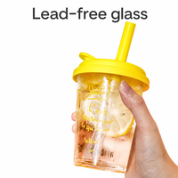 Tasses à café portables en verre 300ml 350ml avec couvercle et paille pour boissons froides – Meilleures ventes