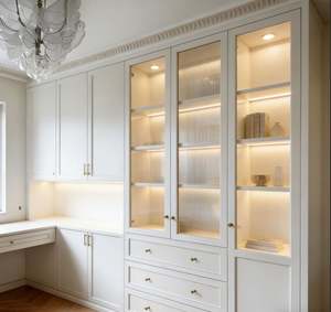 BALOM Customized Wooden <b>Wardrobe</b> Bedroom Closet With Mirror Custom Size <b>Wardrobe</b> Furniture for Home Hotel - Product Image 2