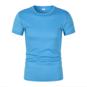 เสื้อยืดโพลีเอสเตอร์แบบยูนิเซ็กซ์สำหรับผู้ชาย สไตล์สตรีทแวร์ สีพื้น แขนสั้น ระบายอากาศได้ดี แห้งเร็ว เหมาะสำหรับการฝึกซ้อม เสื้อยืดเปล่าสำหรับผู้ชาย - Product Image 4