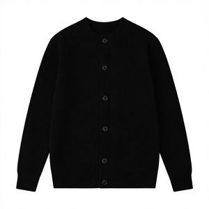 Cardigan en tricot côtelé à col rond boutonné pour homme, décontracté et chaud, toutes saisons, couleur personnalisable - Product Image 1