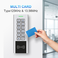 Lecteur RFID NFC de cartes intelligentes avec clavier tactile métallique OSDP 13,56 MHz MF 125 KHz Ev3 DesFire Wiegand pour contrôle d'accès