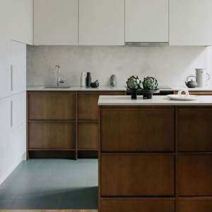 ชุดตู้ครัวดีไซน์ทันสมัย พร้อมไอส์แลนด์ บาร์สไตล์ร่วมสมัย เฟอร์นิเจอร์สั่งทำพิเศษ หรูหรา ตู้ยาว 5 เมตร พร้อมอุปกรณ์เสริม - Product Image 1