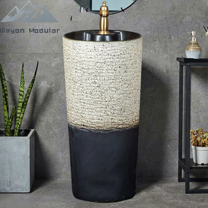 Wayon Retro estilo chino lavabo al aire libre patio columna lavabo de una pieza suelo de pie jardín lavabo al aire libre - Product Image 1