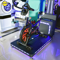 Bicicleta estática de interior negra dinámica con simulación de realidad virtual para entretenimiento deportivo, alivio del estrés, experiencia de ciclismo, gimnasio, parque de aventuras y centro comercial