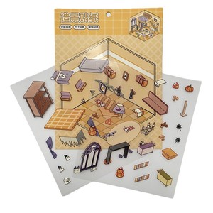 Autocollants de scène miniature 3D personnalisés, film PET mat et brillant ZJTZ 01 pour carnets DIY pour enfants - Product Image 5