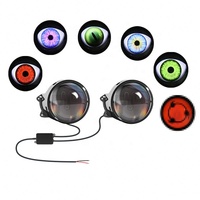 Lentilles de phares LED pour voiture, effet œil de démon