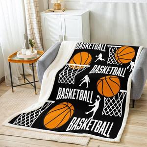 <b>Pink</b> Basketball Court Scene Flannel <b>Blanket</b> <b>Throw</b> <b>Blanket</b> Nap <b>Blanket</b> Breathable Skin Friendly for Home Office Nap Custom Print - Product Image 3