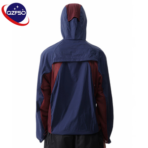 QZFSO Custom Streetwear <b>Lightweight</b> Mesh Zip up Windbreaker Breathable Quick-dry Polyester Sun Protection <b>Jacket</b> With Hood - Product Image 3