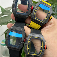 Montre personnalisée pour homme, design ultra-fin, boîtier en fibre de carbone de 7,8 mm avec mouvement à remontage automatique, montre de sport