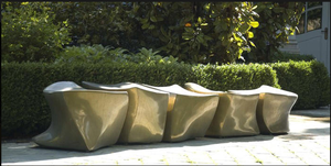 Moderno paesaggio all'aperto cubo di ghiaccio pubblico panche d'arte in metallo scultura da <span class=keywords><strong>giardino</strong></span> in acciaio inossidabile home yard decor chair <span class=keywords><strong>statue</strong></span> - Product Image 3