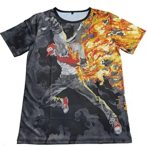 Custom Design All Over Sublimation Fitted Quick Dry Moisture Wicking Mesh Sporty Digital Printed Tshirt For Men