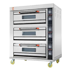 Hot Up And Down Independent Temperature Control Commercial 3 Deck Bakery Oven Baking Oven For Bread And Cake Oven Tray Baking