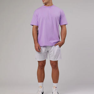 เสื้อยืดออกกำลังกาย OEM แบบไม่เป็นขุย สำหรับเล่นกีฬา พิมพ์ลายตามสั่ง ไซส์ใหญ่พิเศษ <span class=keywords><strong>สี</strong></span><span class=keywords><strong>ม่วง</strong></span> แขนสั้น สำหรับผู้ชาย - Product Image 2