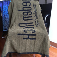 100% Cotton High Quality Thick Terry Jacquard Woven Logo Towel Yarn Dyed Custom Beach Towels with Cartoon Pattern