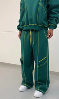 Ensemble de survêtement baggy personnalisé pour homme avec impression DTG, passepoil et coutures inversées – Sweat à capuche et pantalon de jogging deux pièces