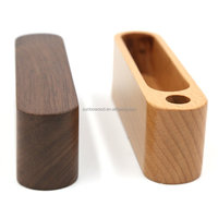 Base en bois poli décoration de Table de bureau carte de visite personnalisée et porte-stylo support produits en bois personnalisés