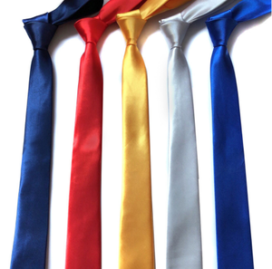 Cravate promotionnelle personnalisée pour homme, style professionnel, en soie brillante unie, avec logo CMYK/broderie, faite à la main et abordable - Product Image 2
