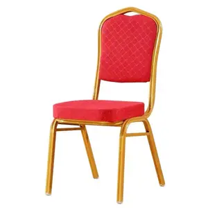 Wholesale Cheap Fancy Luxury Stackable Rental Gold Metal Iron Steel Wedding Banquet Hall Hotel Chairs