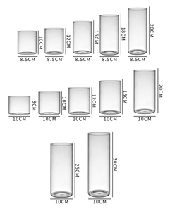 현대 투명 유리 새싹 꽃병 도매 고전적인 실린더 유리 꽃병 - Product Image 5