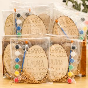 PAFU Kit de decoración de huevos de Pascua DIY Juego de pintura de huevos de <span class=keywords><strong>madera</strong></span> personalizado para manualidades de Pascua, decoración de vacaciones y regalo para niños - Product Image 1