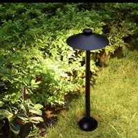 Lampe LED COB 7W pour allée de jardin extérieure, style champignon, 12V 24V basse tension, corps en aluminium, alimentation électrique, gris/noir