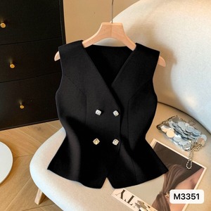 Nouveau Gilet <span class=keywords><strong>Tricot</strong></span>é Amincissant Polyvalent Mode Coréenne Été 2025 pour <span class=keywords><strong>Femme</strong></span>, Débardeur <span class=keywords><strong>sans</strong></span> Manches au Design Unique - Product Image 2