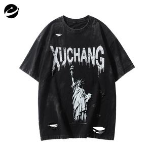 Maglietta di cotone grafica personalizzata di alta qualità originale XUCHANG camicia Vintage squadrata pesante oversize T-Shirt per Nen - Product Image 1