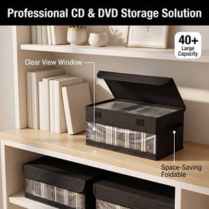 <span class=keywords><strong>Caja</strong></span> <span class=keywords><strong>de</strong></span> Almacenamiento Plegable para CD, <span class=keywords><strong>de</strong></span> Tela No Tejida, 14.2 Pulgadas, Organizador <span class=keywords><strong>de</strong></span> Medios con Ventana Transparente y Tapa Abatible, Bolsa <span class=keywords><strong>de</strong></span> Almacenamiento para DVD - Product Image 3