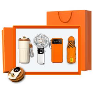 Tasse pliable, ventilateur, batterie externe, capsule, parapluie, ensemble cadeau personnel pratique pour la promotion d'anniversaire, boîte cadeau incluse - Product Image 2
