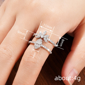 Anello a doppio strato Sweet Marquise per donna, elegante gioiello da dito alla moda - Product Image 4