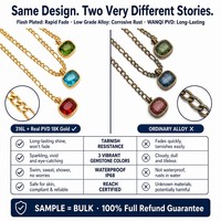Collier WANQI tendance en acier inoxydable plaqué or 18 carats, pendentif cœur minimaliste avec zircon vert, bijoux inaltérables