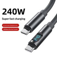 Câble de transmission de données haute vitesse à affichage numérique 240W, adapté aux disques durs mobiles et à la charge PD des téléphones portables