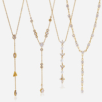 Collier Pendentif Géométrique Éblouissant avec Petits Breloques en Zircon, Esthétique Intemporelle, Bijoux Délicats pour Femme, Vente en Gros TGXL15521