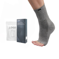 Chaussettes de compression en bambou avec logo personnalisé pour hommes et femmes, avec germanium, pour tendinite d'Achille et gonflement